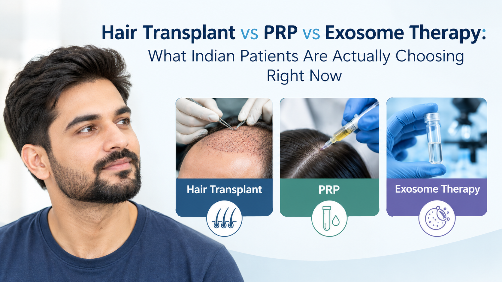 Hair Transplant vs PRP vs Exosome Therapy: What Indian Patients Are Actually Choosing Right Now